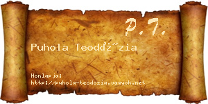 Puhola Teodózia névjegykártya